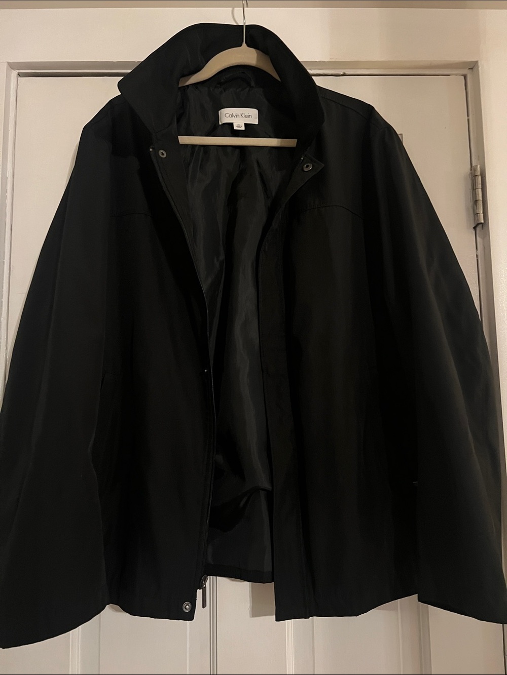 Calvin Klein Black Coat with Cream Trim